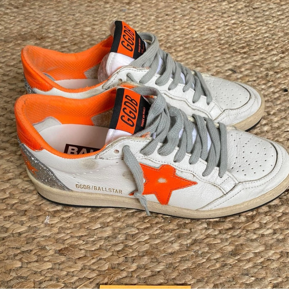 ISO GG orange and silver glitter ball stars size 36